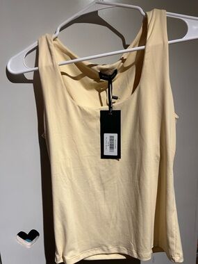 White Fox Filled With Life Ribbed Tank Lemon